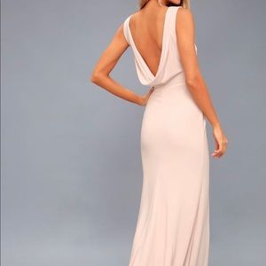 Lulu’s Call my Name Blush Pink Backless Maxi dress